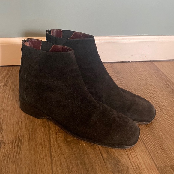 Cole Haan Shoes - Cole Haan Italian black suede square toe ankle Chelsea boot 9.5 leather sole